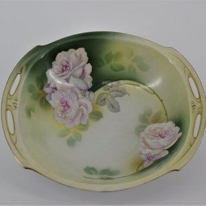 Vintage RS Germany Floral Handled Serving Bowl